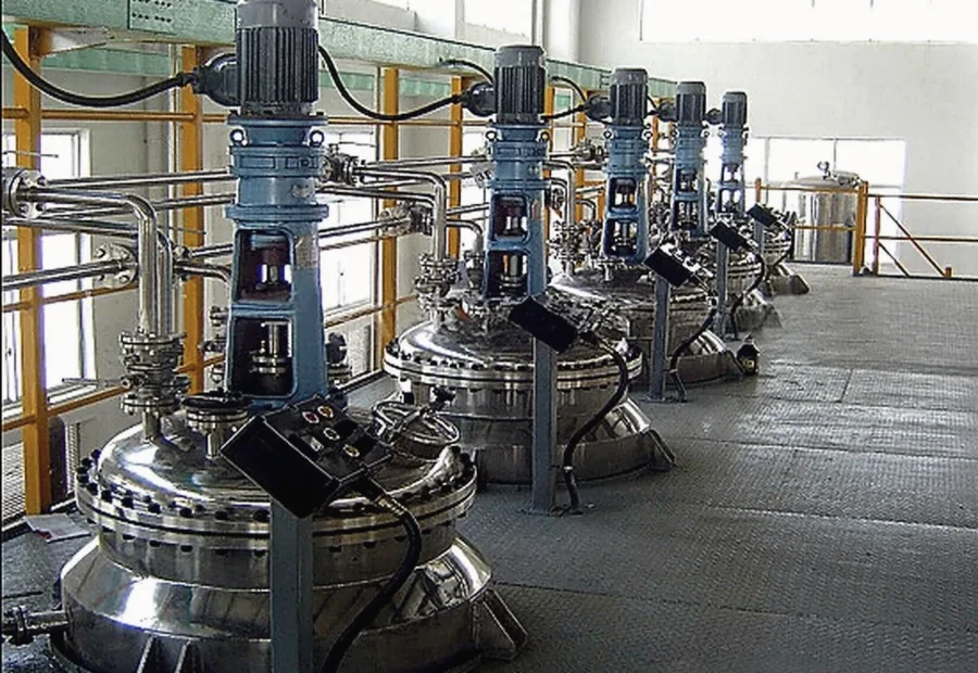 Mixing and drying equipment used in material preparation.