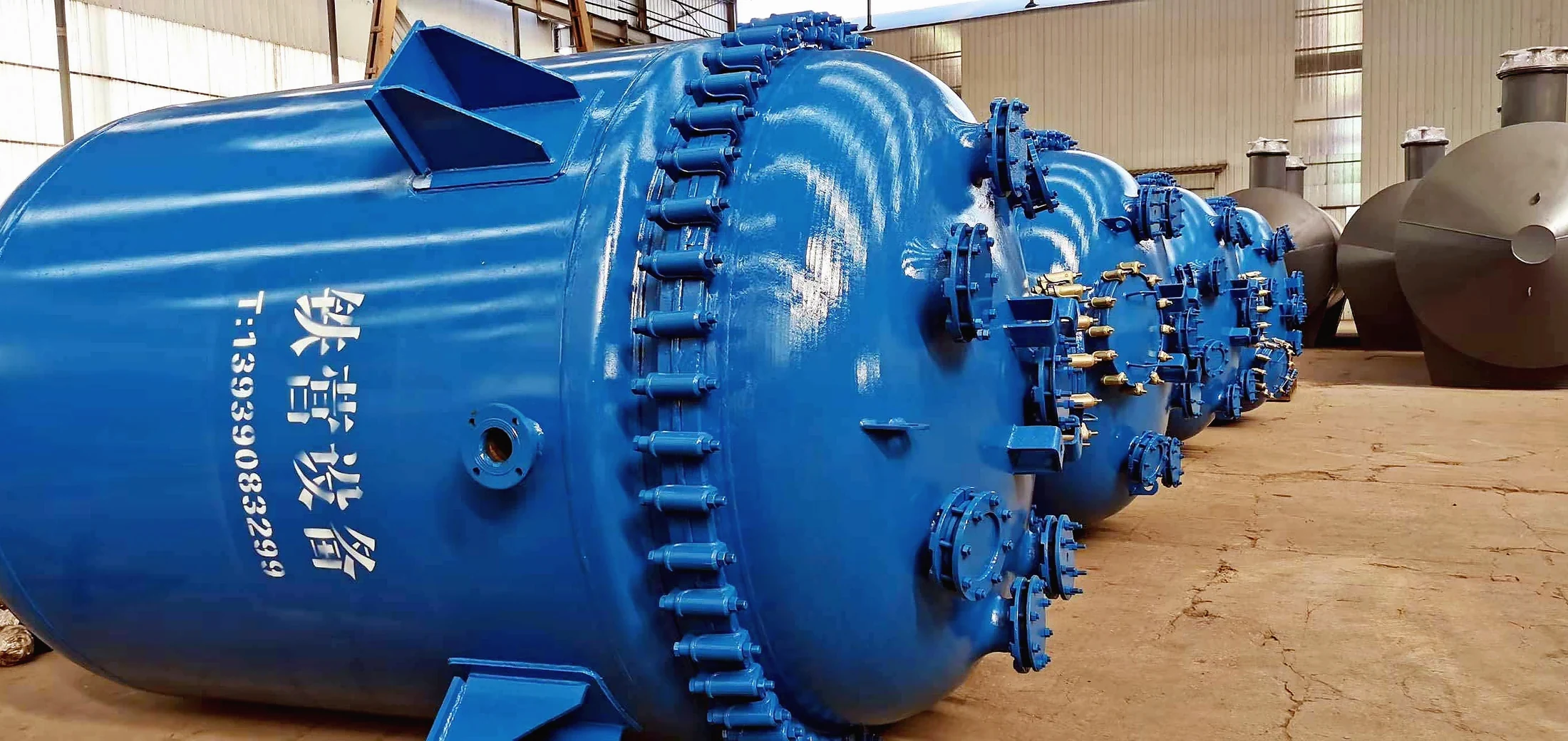 Blue glass-lined reactors for corrosive process duty.